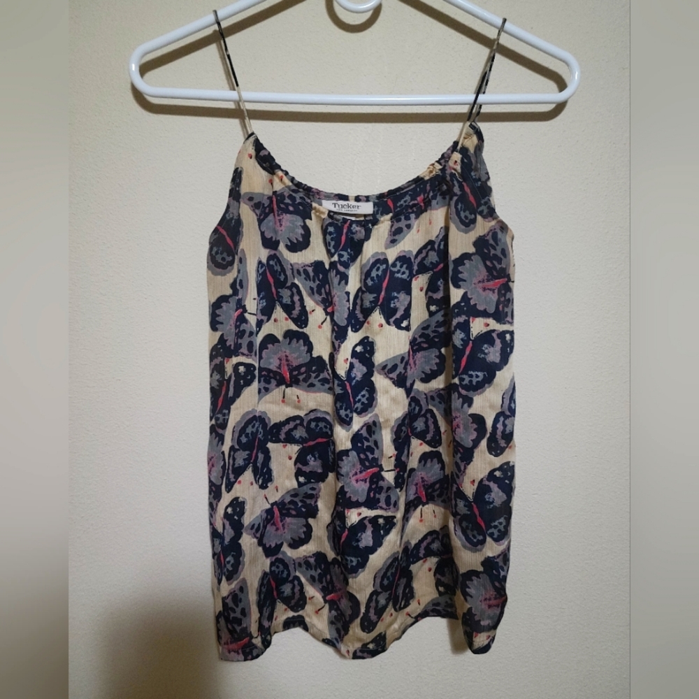 Tucker for target butterfly spaghetti strap top size S